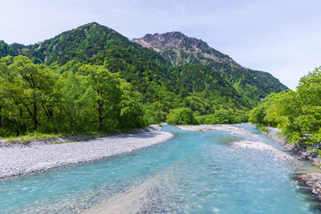 日本の風景・初夏　長野　新緑の上高地