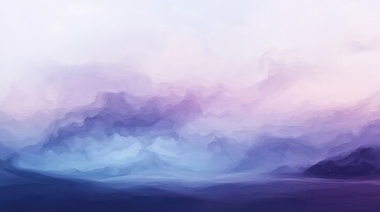 Soft abstract patterns in muted purples and blues, capturing the calmness of a twilight sky over a serene landscape