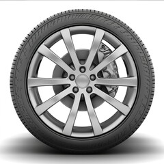 Obraz premium car silver wheel transparent isolated on white 