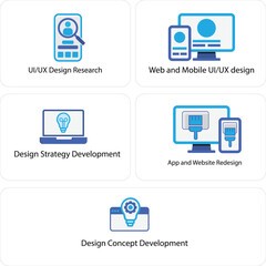 UI UX Design and Concept Development Icons