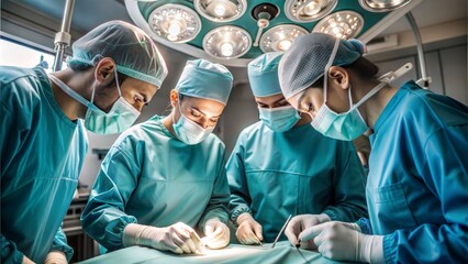 team surgeon at work on operating in hospital