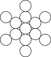 Fruit of life symbol isolated on white background. Sacred geometry symbol concept