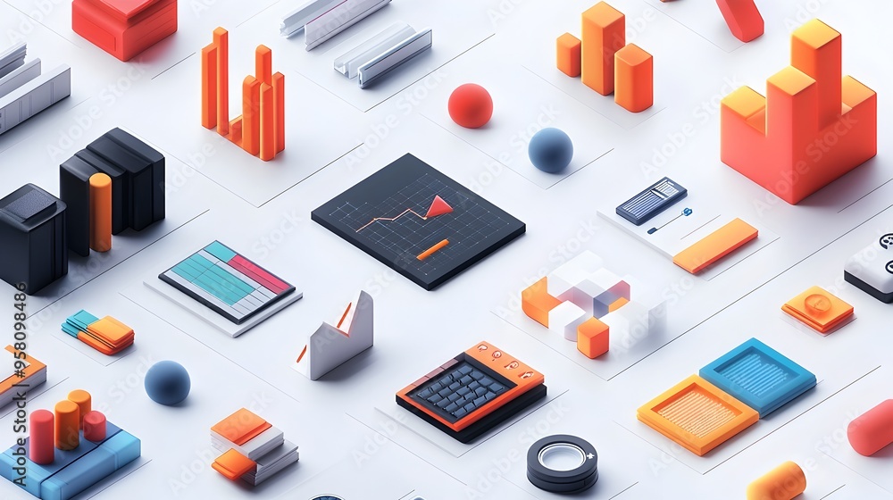 Poster high contrast infographic icons for captivating data visualizations