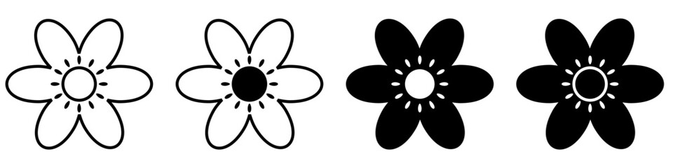 Flowers icon vector set. garden illustration sign collection. Flora symbol or logo.