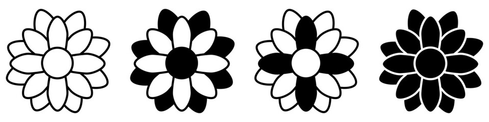 Flowers icon vector set. garden illustration sign collection. Flora symbol or logo.