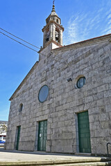 Paesaggi di Galizia, la Cattedrale di Arzùa sul cammino Primitivo di Santiago di Compostela fra Melide ed Arzua - Galizia, Spagna
