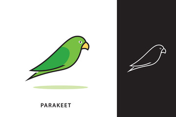 Parakeet bird logo design, abstract parakeet vector icon.