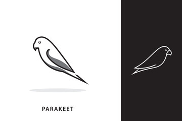 Parakeet bird logo design, abstract parakeet vector icon.