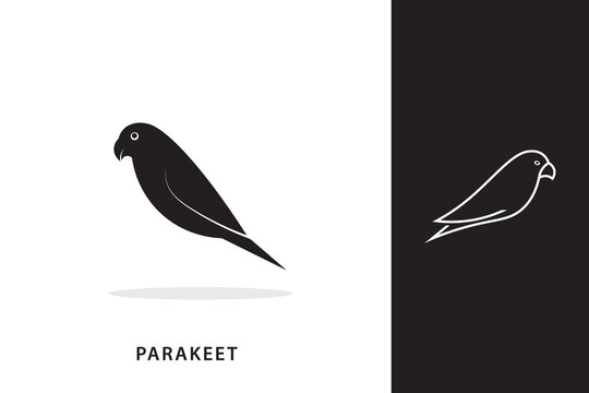 Parakeet bird logo design, abstract parakeet vector icon.