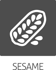 A sesame seed and capsule pod food allergen icon concept. Possibly an icon for the allergen or allergy.