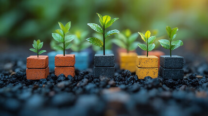 Growth strategy concept in a business plan with key points and goals, emphasizing a structured planning approach.