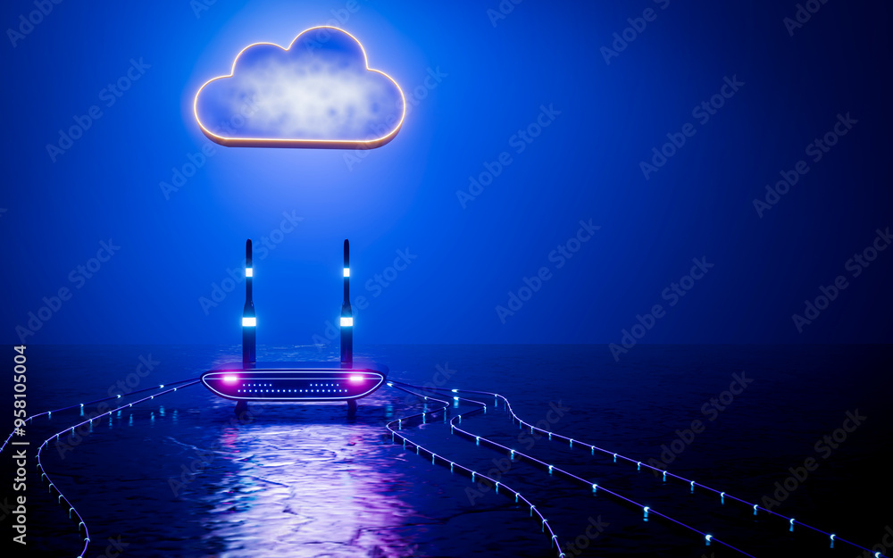Aufkleber wireless network technology offers a fast connection to the internet and support for cloud computing