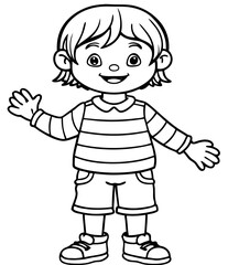 A child stands waving his hand9