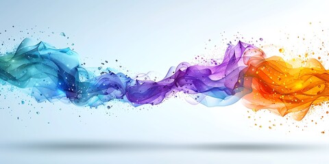 A Colorful Brush paint ribbon stroke swirl