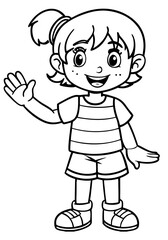 A child stands waving his hand6