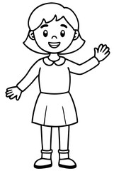 A child stands waving his hand5