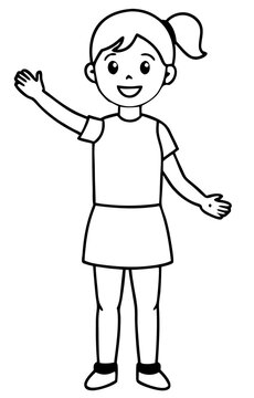 A child stands waving his hand1