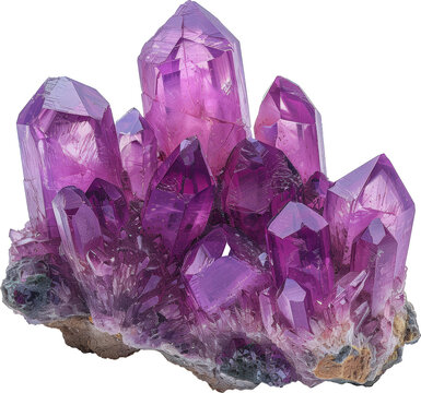 Close-up of a purple amethyst cluster