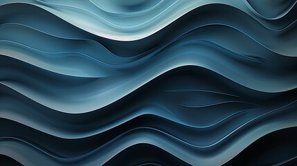 Obraz premium Abstract Blue and Black Wavy Pattern