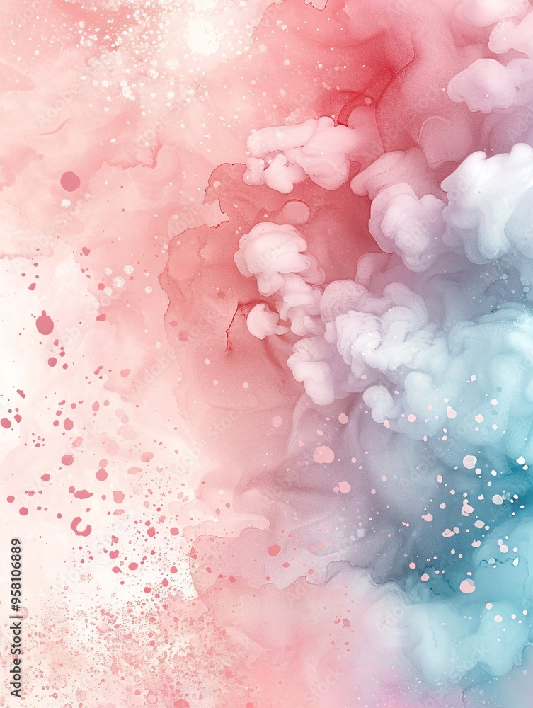 Poster a soft pastel background with a delicate watercolor texture, creating a serene and calming aesthetic