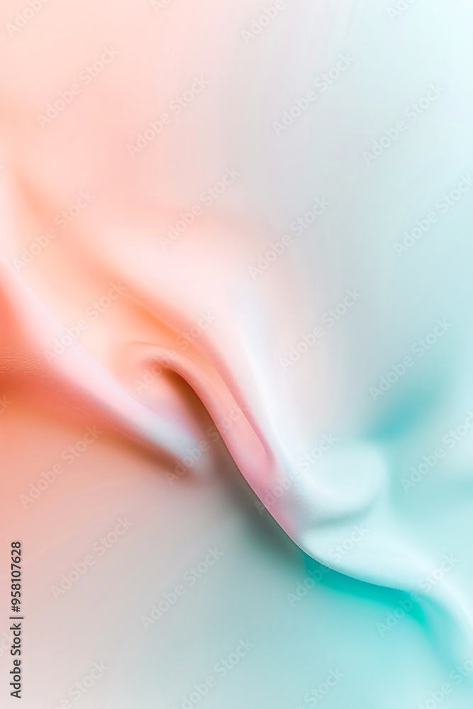 Poster a soft gradient background with a smooth transition from light green to pastel blue, creating a calm