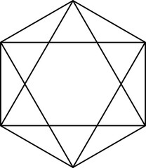 Hexagram symbol isolated on white background. Sacred geometry symbol concept