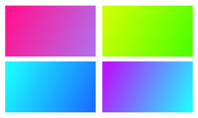 Fototapeta premium Smooth neon gradient background set for web and social media. Beautiful bright vector wallpaper collection. Green, blue, purple, pink