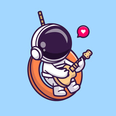 Cute Astronaut Singing With Guitar On Swing Cartoon Vector
IconIllustration. Science Music Icon Concept Isolated Premium
Vector. Flat Cartoon Style