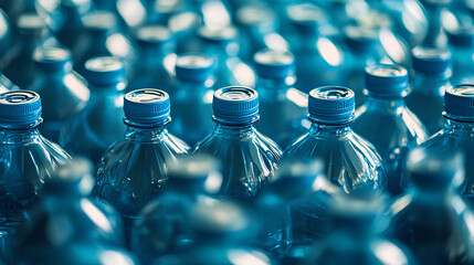 Full frame shot of large group of plastic bottles. top view