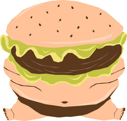 Illustration of the dangers of fast food