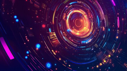 Fototapeta premium Abstract technology background, modern design vector illustration generative ai