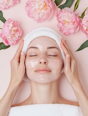 A Natural Beautiful Girl Beauty Spa Facial Massage Relaxation Photography