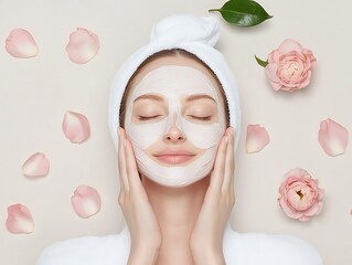 A Natural Beautiful Girl Beauty Spa Facial Massage Relaxation Photography
