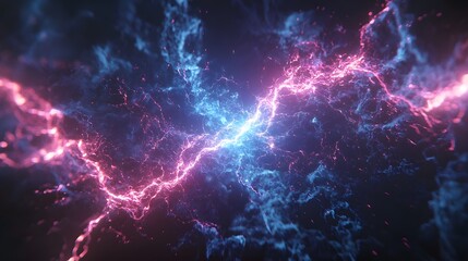 Blue and pink electric lighting, abstract electrical background