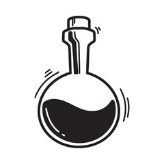 Hand Drawn Potion Bottle Outline Illustration