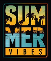 Fototapeta premium Beach summer vector t shirt design