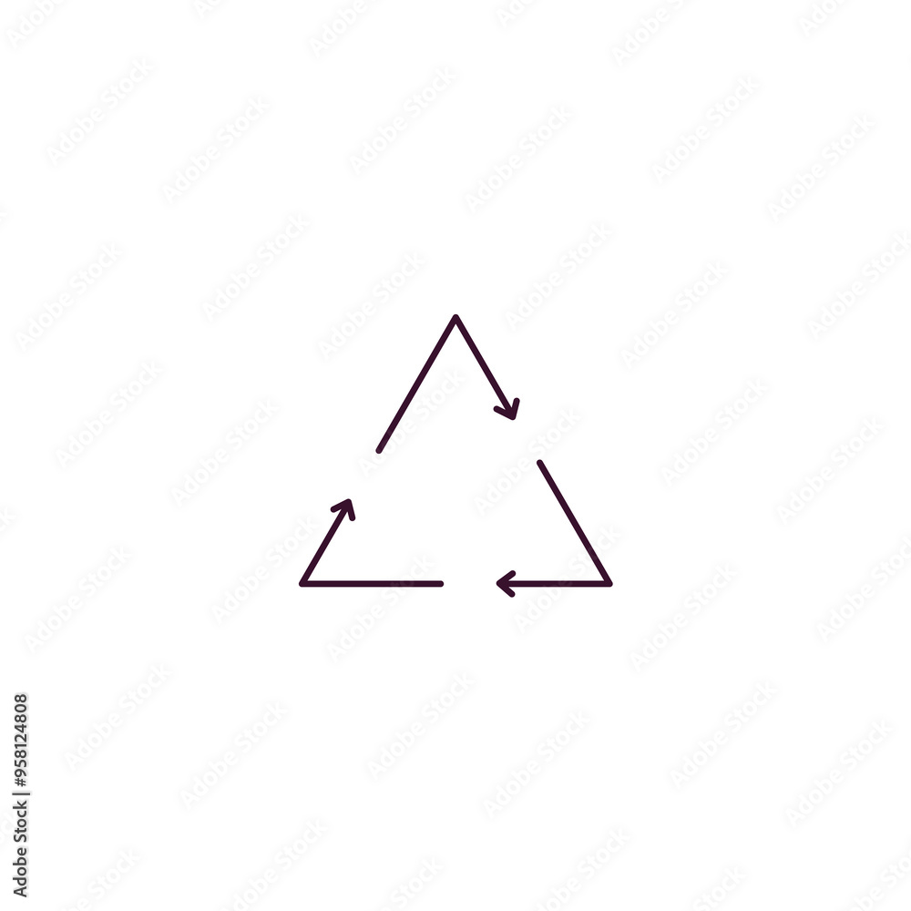 Poster recycle outline icon. linear vector from ecology concept. thin line recycle icon isolated on white b
