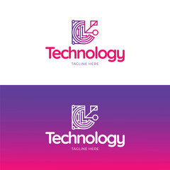Gradient abstract technology company logotype
