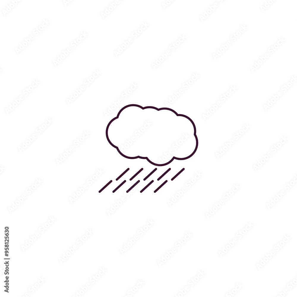 Poster raining outline icon. linear vector from ecology concept. thin line raining icon isolated on white b