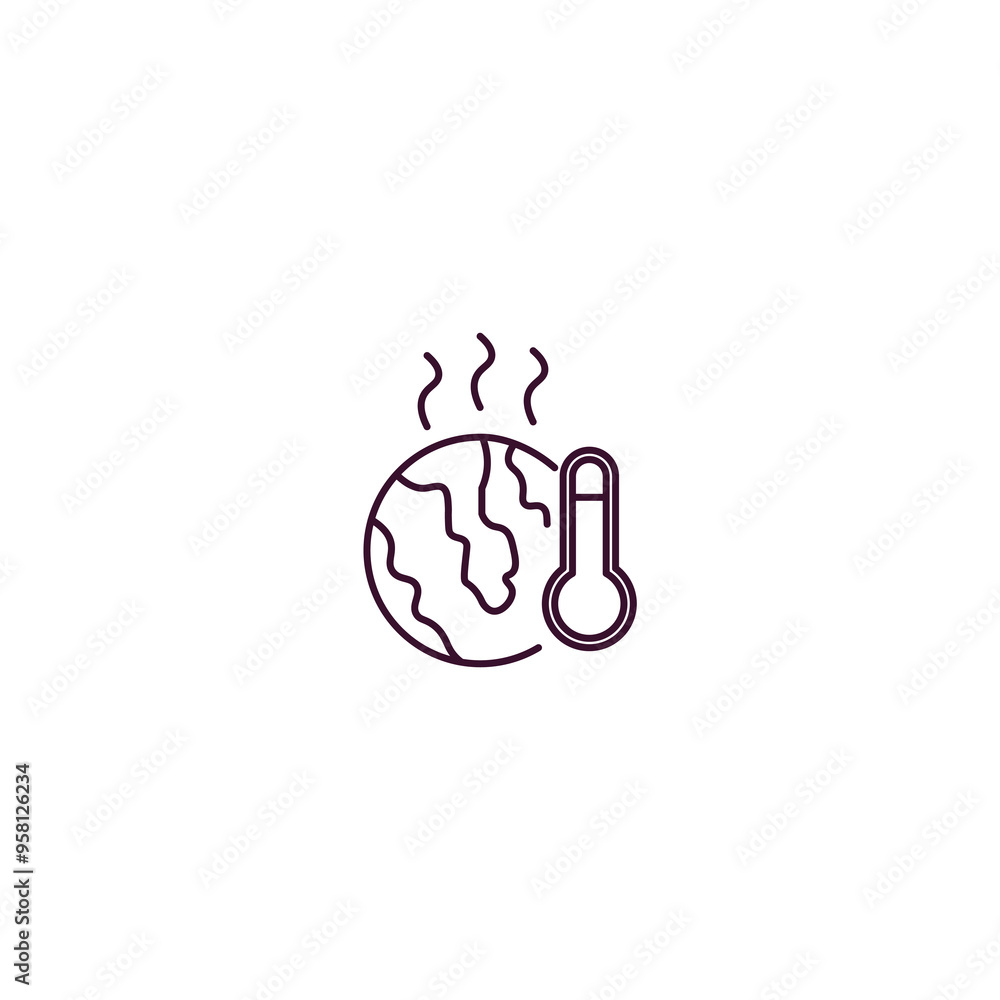 Aufkleber global warming outline icon. linear vector from ecology concept. thin line global warming icon isola