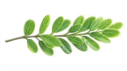 Obraz premium A boxwood leaf, small, oval, and glossy with a deep green color