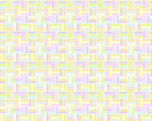 パステルカラーの角が丸い三崩し文様シームレス背景