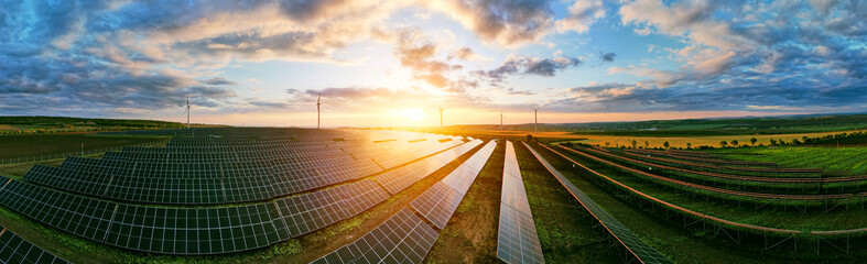 Green energy reduce carbon emissions and makes earth cleaner and more ecological. Photovoltaic...