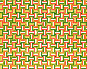 クリスマスカラーの角が丸い三崩し文様シームレス背景