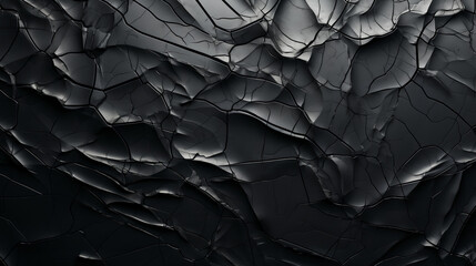 Obraz premium astarte.ai: Shattered Charcoal Black Surface with Silver Highlights