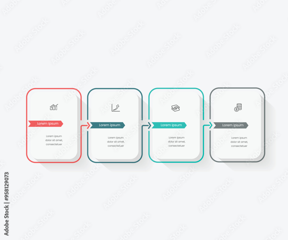 Poster vector infographic label design with icons and 4 options or steps. infographics for business concept