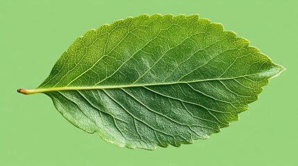 Obraz premium A hawthorn leaf, with its deeply serrated margins and dark green color