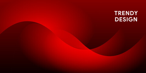 Dynamic geometric red shape on gradient white background