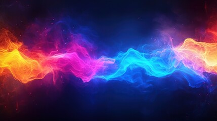 Vibrant Chaotic Storm, a breathtaking display of swirling colors in luminous blue, fiery red, and orange against a deep dark backdrop, evoking energy and movement.