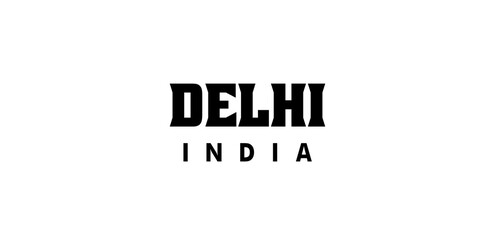Delhi  sign design logo business company symbol letter icon web brand modern concept.  Design features geometric style, vector illustration with bold typography in modern font.  white background 